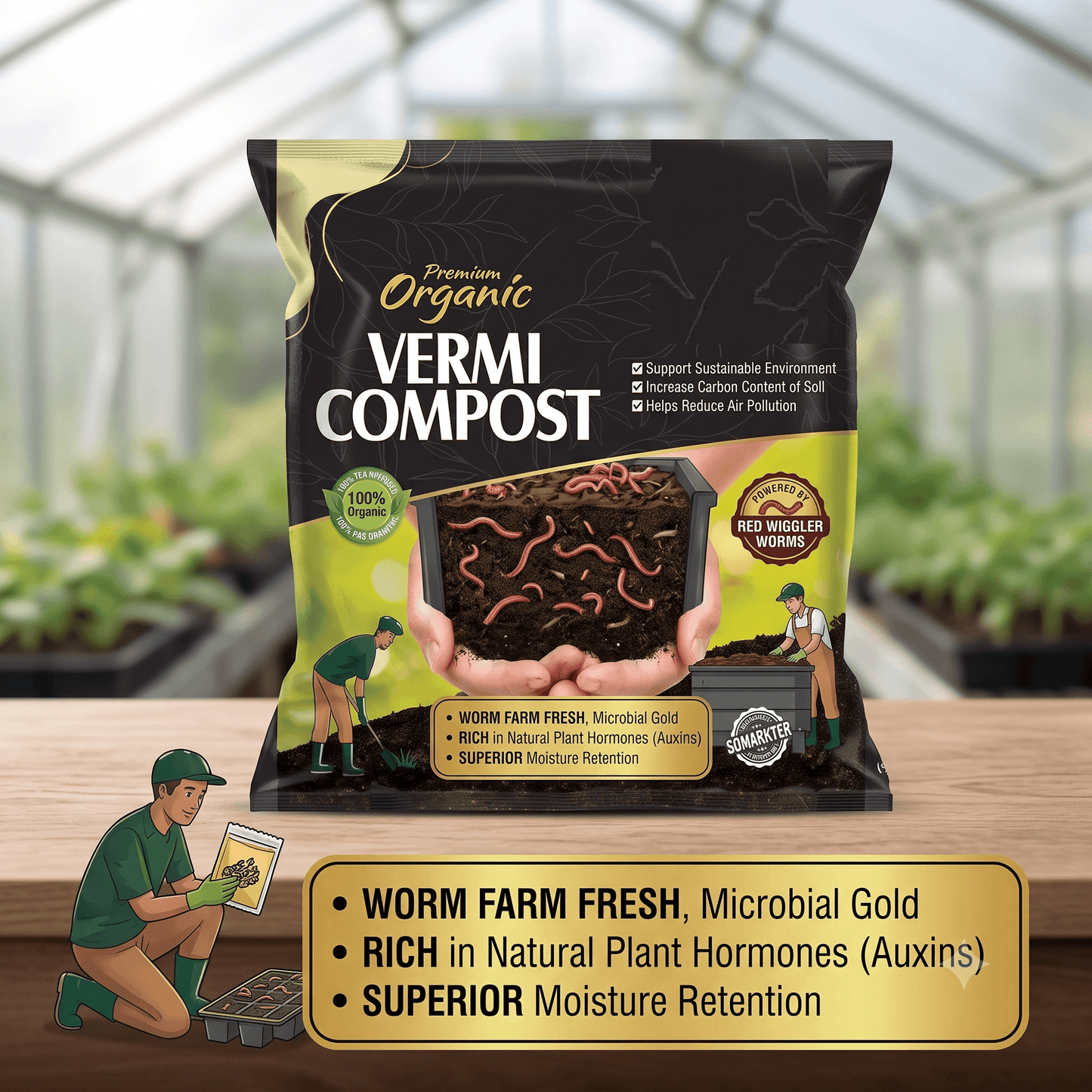 Natural Vermi Compost Fertilizer for Indoor & Outdoor Plants