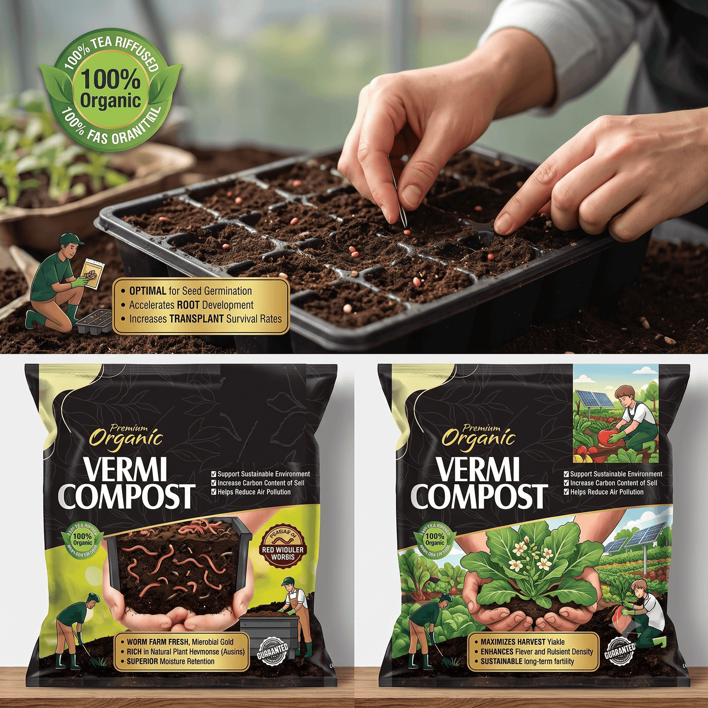 Natural Vermi Compost Fertilizer for Indoor & Outdoor Plants