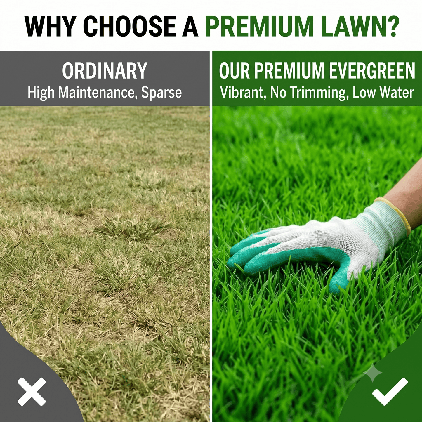 Premium All Season Lawn Grass Seeds – Fast Growing Evergreen Grass for Garden & Landscape